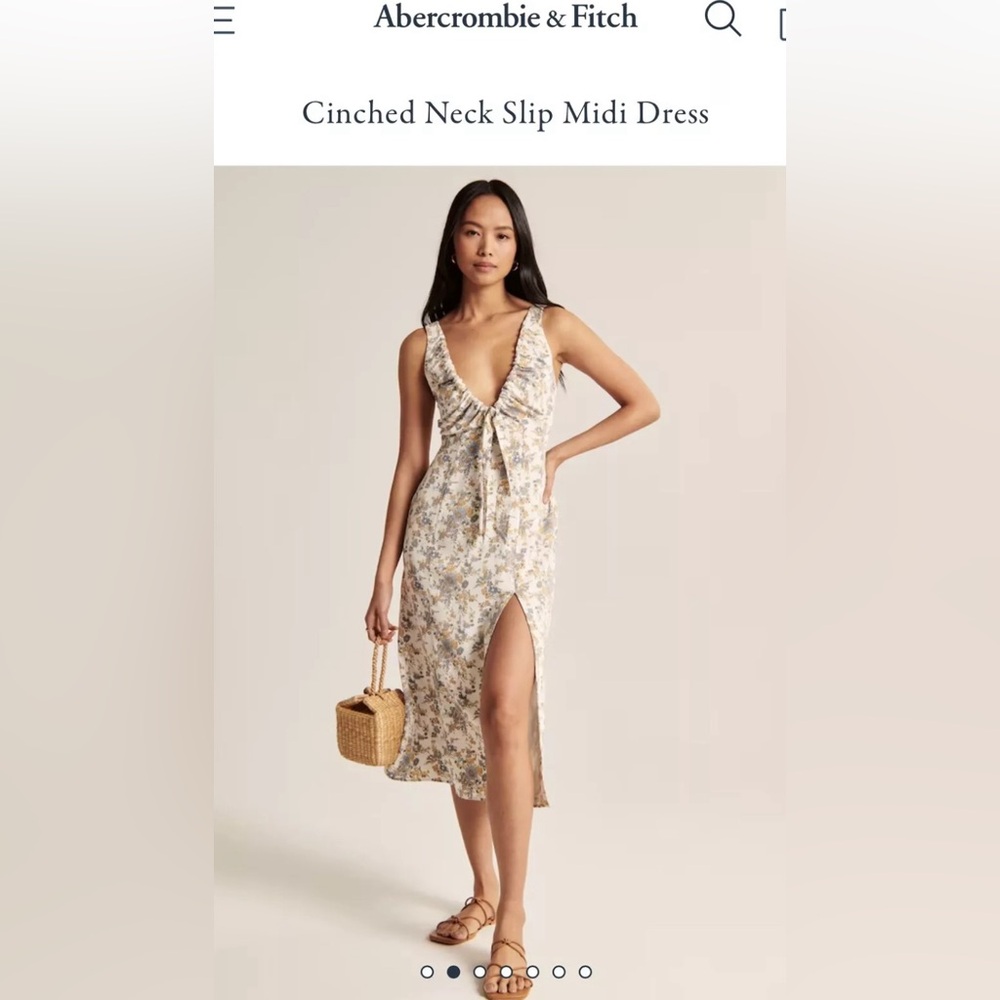 Abercrombie Cinched Neck Slip Midi Dress Size L